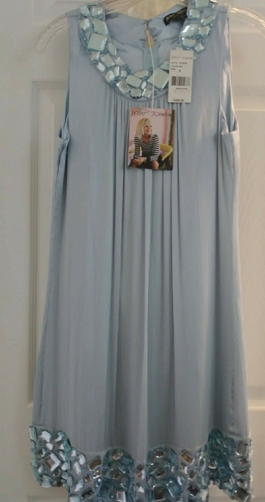 Baby blue jeweled cocktail dress